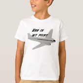 神は私のパイロット（灰色の飛行機） Tシャツ (正面)