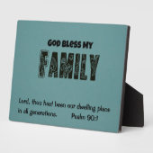 神は私の家族を祝福 – Psalm 90:1 フォトプラーク (側面)