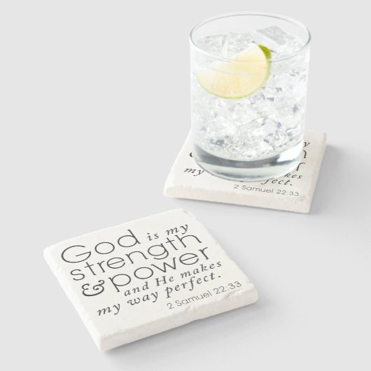 神は私の強さの牧師の感謝のギフトです ストーンコースター (横)