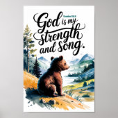 神は私の強さクリスチャン子供部屋キッズウォールアート ポスター (正面)