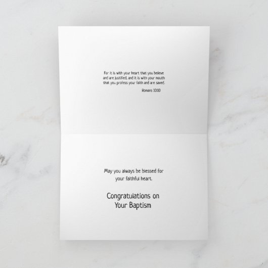 神は私の心を見て― 愛してくださった― 私は決して離れたくない。 大人の洗礼カード カード (内部)