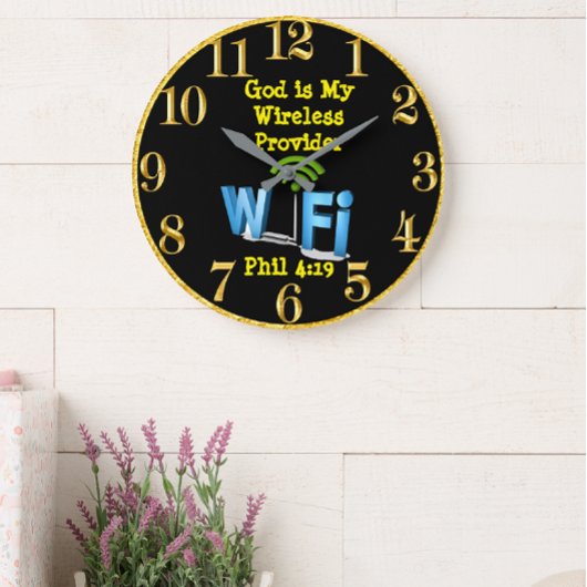 神は私の提供者のフィルの無線4:19の円形の時計です ラージ壁時計