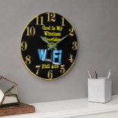 神は私の提供者のフィルの無線4:19の円形の時計です ラージ壁時計