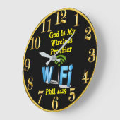 神は私の提供者のフィルの無線4:19の円形の時計です ラージ壁時計 (傾斜)