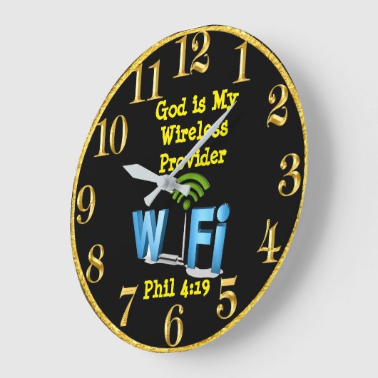 神は私の提供者のフィルの無線4:19の円形の時計です ラージ壁時計 (傾斜)