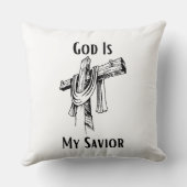 神は私の救い主である聖書のキリスト教をテーマにした クッション (裏面)