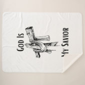 神は私の救い主である聖書のキリスト教をテーマにした シェルパブランケット (正面(横))