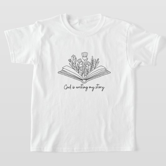 神は私の書物語キリスト教の子供のシャツ Tシャツ (レイダウン)