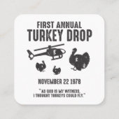 神は私の証人として私はターキー考えが飛ぶことができた スクエア名刺 (裏面)