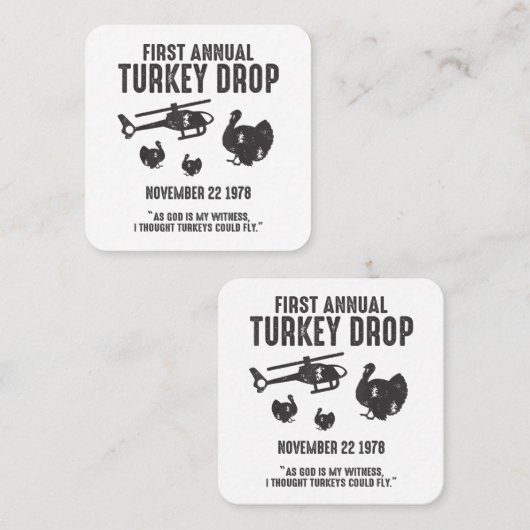 神は私の証人として私はターキー考えが飛ぶことができた スクエア名刺 (正面/裏面)