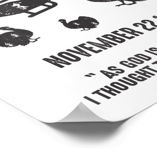 神は私の証人として私はターキー考えが飛ぶことができた ポスター (角)