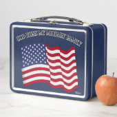 神は私の軍隊家族を米国の旗で祝福する メタルランチボックス (インサイチュ)