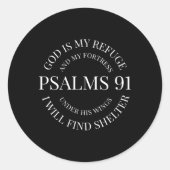 神は私の避難所であり、私の要塞は詩篇91を私の下にある ラウンドシール (正面)