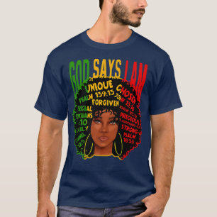 神は私はアフロアフリカ系アメリカ人黒人女性ジュウであると言う Tシャツ