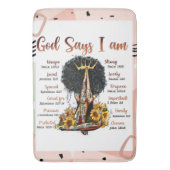 神は私はクリスチャン・メラニン・シスタブラック・ウーマンであると言う バスマット (正面縦)