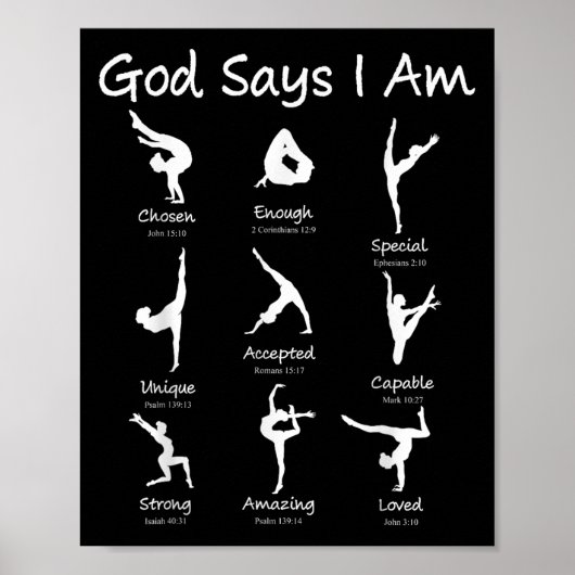 神は私は体操の女の子の10代の幼児かわいいChと言う ポスター (正面)