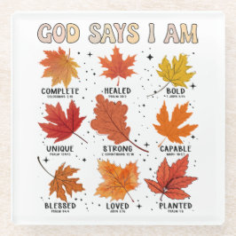 神は私は秋秋の収穫感謝祭おもしろい ガラスコースター