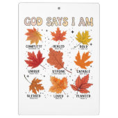 神は私は秋秋の収穫感謝祭おもしろい クリップボード (裏面)