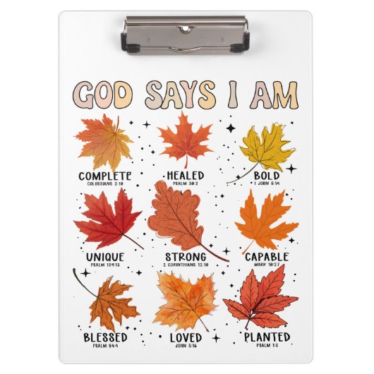 神は私は秋秋の収穫感謝祭おもしろい クリップボード (正面)