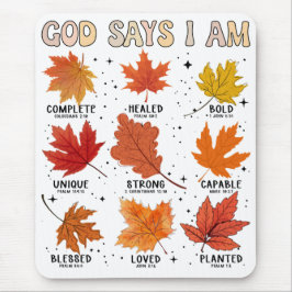 神は私は秋秋の収穫感謝祭おもしろい マウスパッド