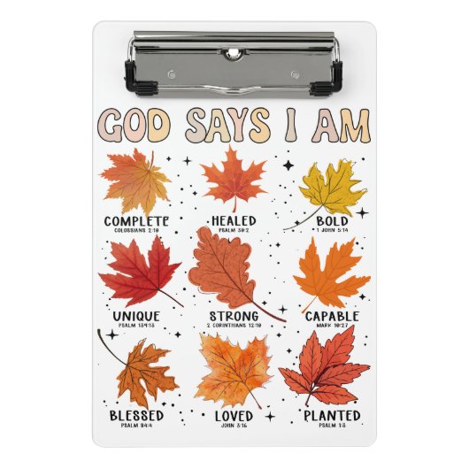 神は私は秋秋の収穫感謝祭おもしろい ミニクリップボード (正面)