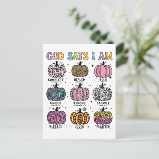 神は私は秋秋の収穫秋の葉ハルと言う シーズンポストカード (スタンド正面)