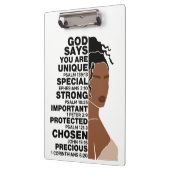 神は私は美しい黒女王メラニン女性であると言う クリップボード (左)