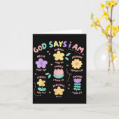 神は私は花恋人と言う子供の女の子クリスチャンよだれかけ カード (黄色い花)