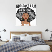神は私は黒いクリスチャン女性メラニンSistaであると言う キャンバスプリント (インサイチュ (寝室))