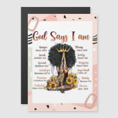 神は私は黒いクリスチャン女性メラニンSistaであると言う マグネット招待状 (正面/裏面)