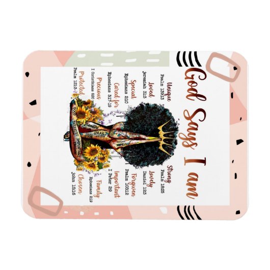 神は私は黒いクリスチャン女性メラニンSistaであると言う マグネット (横)