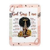 神は私は黒いクリスチャン女性メラニンSistaであると言う マグネット (縦)