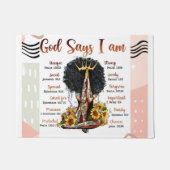 神は私は黒いクリスチャン女性Sistaメラニンであると言う ドアマット (正面)