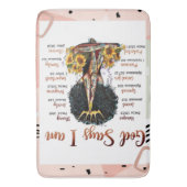 神は私は黒いクリスチャン女性Sistaメラニンであると言う バスマット (正面縦)