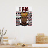 神は私は黒王メラニン男Brh Bro Loveと言う ポスター (キッチン)