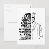 神は私は黒王メラニン男Brh Bro Loveと言う ポストカード (正面/裏面)