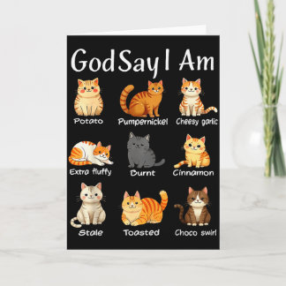 神は私をかわいい猫の女性と男性と言っている カード