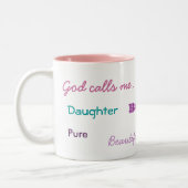 神は私をマグと電話します ツートーンマグカップ (左)