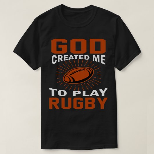 神は私をラグビー遊に創造する Tシャツ (デザイン正面)