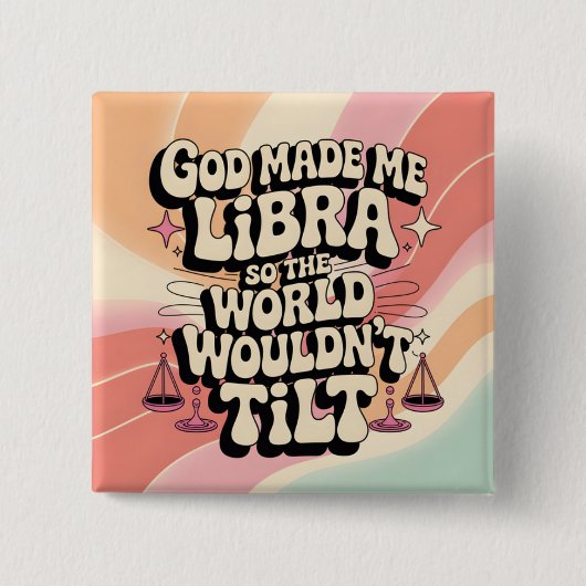 神は私を天秤座ボタンにした 缶バッジ (正面)