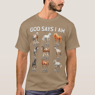 神は私を馬だと言っている キリスト教の少女 少年 聖書 Tシャツ