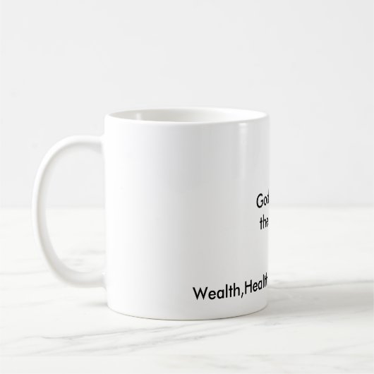 神は私達にW.H.I.Pの富、健康、Increasを…与えます コーヒーマグカップ (左)