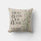 神は私達の家を賛美します: パーソナライズ クッション (正面)