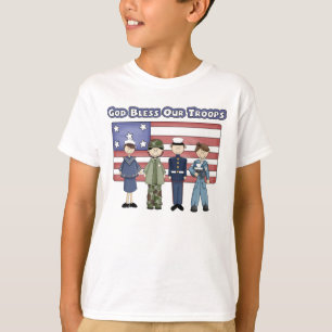 神は私達の軍隊-子供のTシャツ--を賛美します Tシャツ