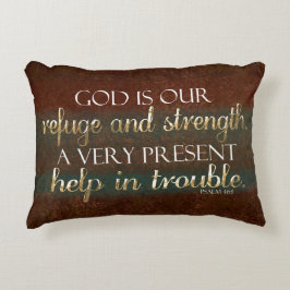 神は私達の非難のキリスト教の聖書の詩ブラウンまたは金ゴールドです アクセントクッション