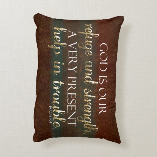 神は私達の非難のキリスト教の聖書の詩ブラウンまたは金ゴールドです アクセントクッション (裏面(縦))