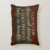 神は私達の非難のキリスト教の聖書の詩ブラウンまたは金ゴールドです アクセントクッション (正面(垂直))