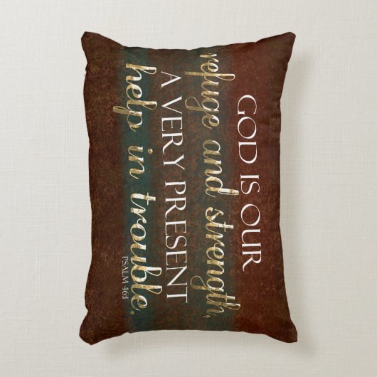 神は私達の非難のキリスト教の聖書の詩ブラウンまたは金ゴールドです アクセントクッション (正面(垂直))