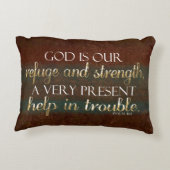 神は私達の非難のキリスト教の聖書の詩ブラウンまたは金ゴールドです アクセントクッション (裏面)