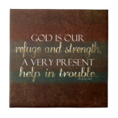 神は私達の非難のキリスト教の聖書の詩ブラウンまたは金ゴールドです タイル (正面)